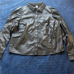 H&M Women's Faux Leather Shirt Size L